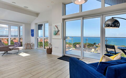The Penthouse, Scarborough: Furniture, Flooring, Floor, Interior Design, Wood Flooring, Ceiling, Table, Chair, Sea, Resort