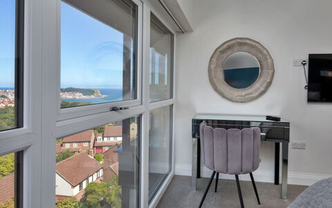 The Penthouse, Scarborough: Interior Design, Floor, Flooring, Room, Apartment, Ceiling, Furniture, Home, Bed, Bedroom