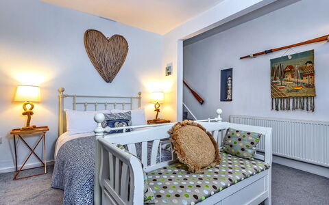 No.3 Sandside: Furniture, Bed, Interior Design, Bedroom, Wall, Bedding, Room, Ceiling, Wood, Floor
