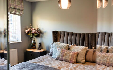 South Beach House: Furniture, Bed, Bedroom, Interior Design, Bedding, Bed Sheet, Wood, Linens, Throw Pillow, Textile