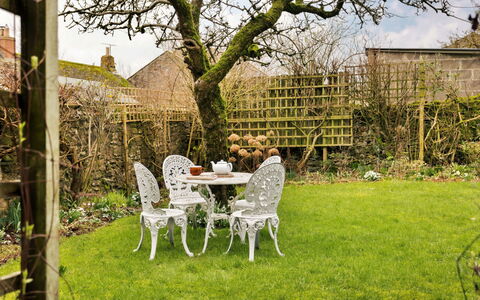 Vine Barn: Furniture, Garden, Outdoor Furniture, Chair, Outdoor Table, Backyard, Lawn, Yard, Landscaping, Shade