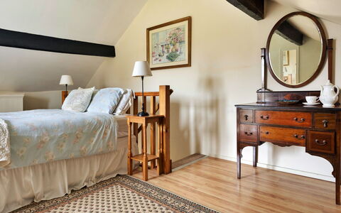 Vine Barn: Furniture, Interior Design, Bed, Bedroom, Flooring, Wood, Floor, Drawer, Ceiling, Room