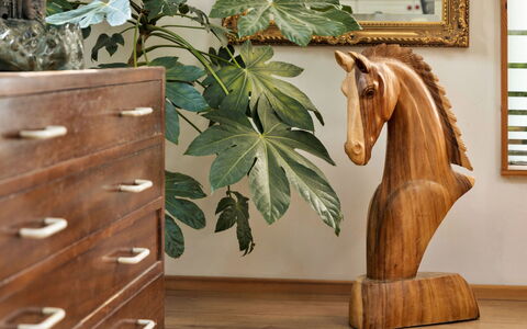 Vine Barn Studio: Wood, Sculpture, Horse, Sorrel, Wood Stain, Statue, Hardwood
