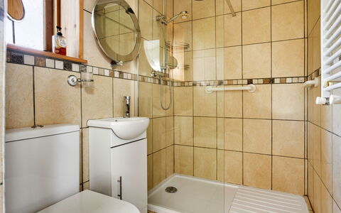 Vine Barn Studio: Plumbing Fixture, Bathroom, Flooring, Floor, Interior Design, Toilet, Plumbing, Sink, Tap, Shower