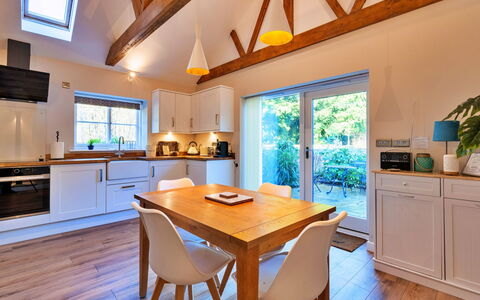 The Asparagus Shed: Furniture, Interior Design, Flooring, Wood, Ceiling, Kitchen & Dining Room Table, Floor, Lighting, Kitchen, Table
