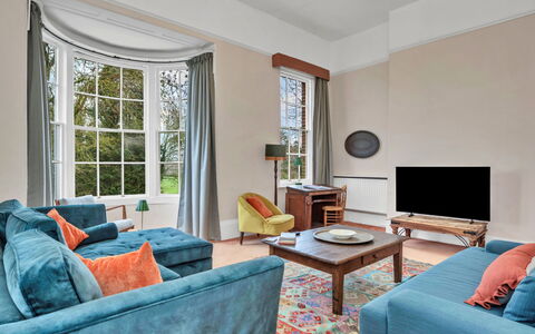 Clavering Hall: Furniture, Interior Design, Flooring, Floor, Couch, Ceiling, Living Room, Room, Lighting, Home