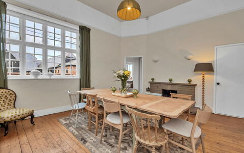 Clavering Hall: Furniture, Interior Design, Flooring, Floor, Wood, Table, Ceiling, Chair, Kitchen & Dining Room Table, Dining Room