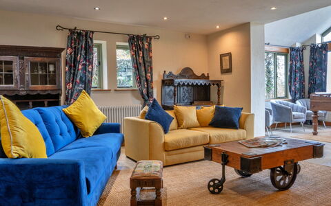 Rough Close Farm Cottage: Furniture, Interior Design, Couch, Wall, Living Room, Wood, Flooring, Room, Home, Floor