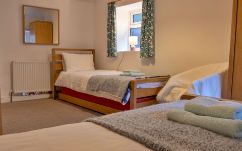 East Bank: Furniture, Interior Design, Bed, Flooring, Floor, Bedroom, Wood, Room, Ceiling, Bed Sheet