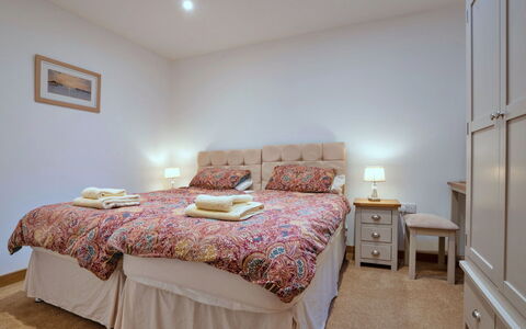 Courtyard View at Longford: Furniture, Bed, Bedroom, Bedding, Interior Design, Bed Sheet, Wood, Room, Linens, Textile