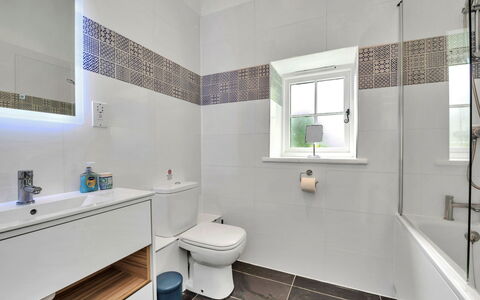 The Pottage: Bathroom, Interior Design, Flooring, Plumbing Fixture, Wall, Floor, Toilet, Toilet Seat, Tile, Tap