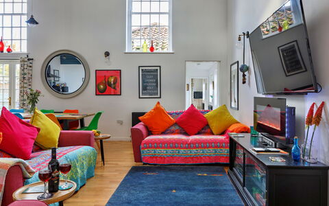 The Chapel: Furniture, Interior Design, Couch, Wall, Flooring, Living Room, Floor, Ceiling, Room, Lighting