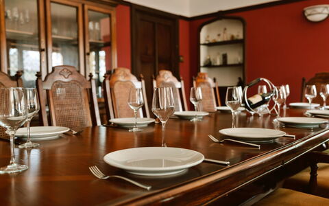 Greenacres: Furniture, Table, Dining Room, Chair, Kitchen & Dining Room Table, Wood, Interior Design, Flooring, Lighting, Brown