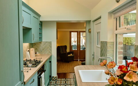 2 Haywood View: Kitchen, Interior Design, Countertop, Furniture, Flooring, Cabinetry, Wood, Kitchen Appliance, Floor, Ceiling