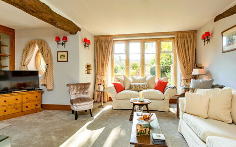 Dunford Barn: Furniture, Interior Design, Wood, Couch, Home, Living Room, Lighting, House, Room, Ceiling