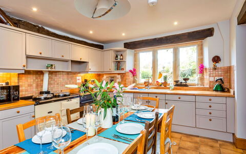 Dunford Barn: Furniture, Interior Design, Kitchen, Wood, Ceiling, Flooring, Countertop, Cabinetry, Lighting, Room