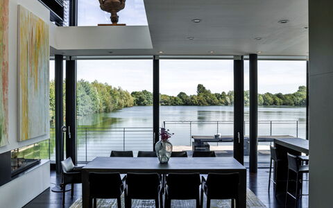 The Glass House at the Lakes by Yoo: Interior Design, Furniture, Chair, Kitchen & Dining Room Table, Eco Hotel, Glass, Restaurant, Shade, Dining Room, Design