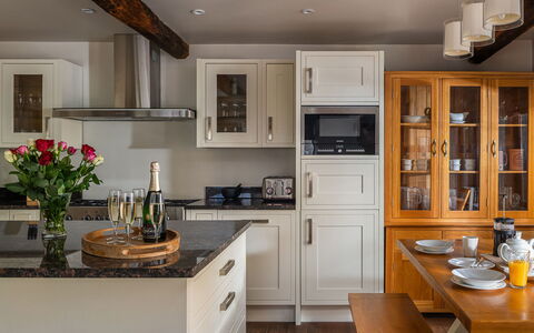 Serenity: Furniture, Cabinetry, Interior Design, Countertop, Kitchen, Wood, Flooring, Kitchen Appliance, Home, Cupboard