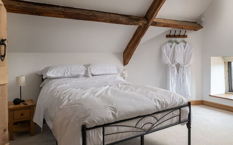 Tranquility House: Bed, Furniture, Bedroom, Bedding, Interior Design, Bed Sheet, Wall, Flooring, Floor, Wood