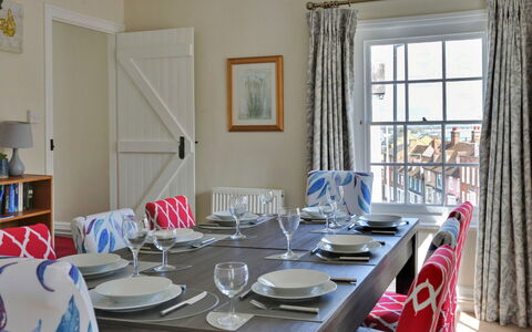 The Red House, Maldon: Furniture, Interior Design, Flooring, Chair, Table, Floor, Ceiling, Room, Textile, Dining Room