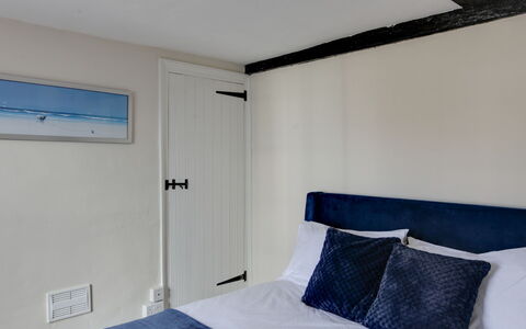 The Red House, Maldon: Bedroom, Bed, Interior Design, Bedding, Bed Sheet, Floor, Flooring, Linens, Room, Bed Frame