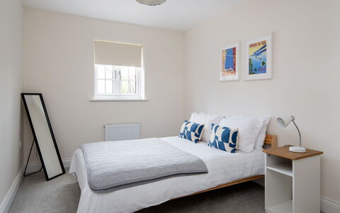 Field View: Bed, Bedroom, Interior Design, Furniture, Bedding, Bed Sheet, Flooring, Wood, Floor, Ceiling