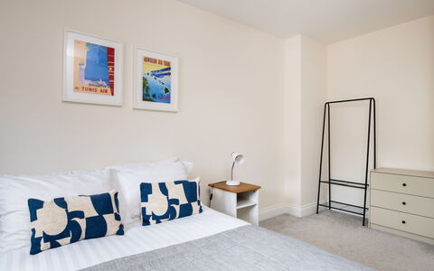 Field View: Furniture, Bed, Interior Design, Bedroom, Flooring, Floor, Wood, Room, Bed Sheet, Bedding