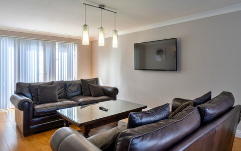 Hollies Cottage, Elm (4 Bed): Furniture, Interior Design, Flooring, Couch, Wood, Floor, Ceiling, Room, Living Room, Home