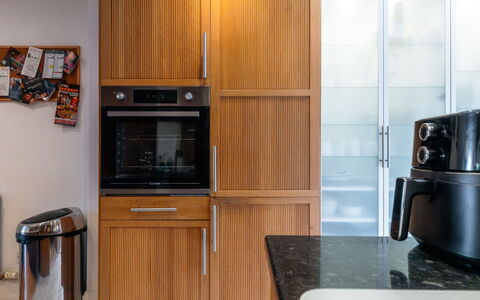Three Storeys in Newent: Kitchen Appliance, Cabinetry, Kitchen, Major Appliance, Countertop, Home Appliance, Wood, Interior Design, Flooring, Cupboard