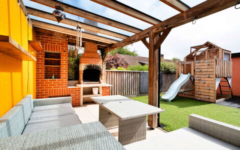 Elizabeth House: Wood, Furniture, Garden, Outdoor Furniture, Backyard, Shade, Wood Stain, Patio, Chair, Yard