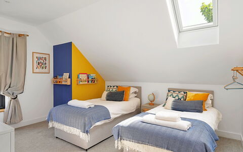 Firethorn: Bed, Furniture, Bedroom, Interior Design, Bedding, Bed Sheet, Wood, Ceiling, Yellow, Linens