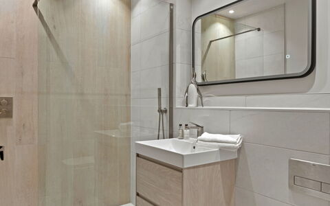 Orchard Rise: Flooring, Bathroom, Plumbing Fixture, Interior Design, Wall, Floor, Tap, Plumbing, Mirror, Sink