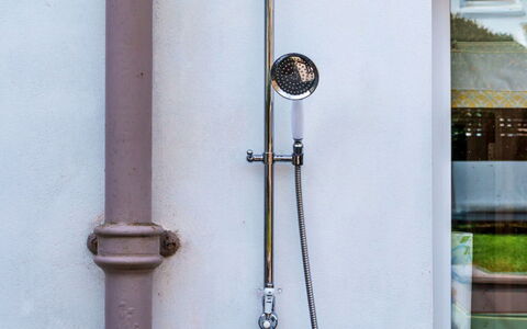 Bude Bolthole: Plumbing Fixture, Plumbing, Tap, Shower Head, Metal, Shower, Iron, Bathroom