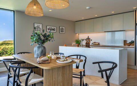 Perrantide: Furniture, Interior Design, Flooring, Wood, Dining Room, Kitchen & Dining Room Table, Table, Floor, Chair, Ceiling