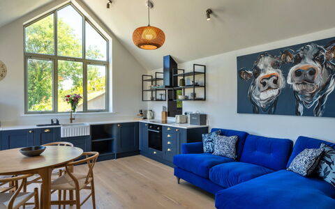 The Cart Shed: Furniture, Interior Design, Flooring, Couch, Wood, Ceiling, Floor, Living Room, Room, Home