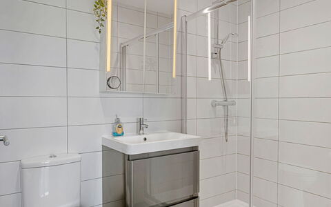 Tregarden: Flooring, Interior Design, Plumbing Fixture, Bathroom, Floor, Toilet, Plumbing, Tile, Tap, Glass