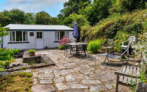 Millook Water: Shrub, Cottage, Garden, Furniture, Groundcover, Flagstone, Outdoor Furniture, Door, Backyard