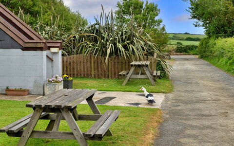 Squire, Quinceborough Farm: Outdoor Bench, Outdoor Furniture, Furniture, Picnic Table, Outdoor Table, Garden, Lawn, Cottage, Bench, Backyard