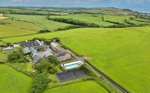 Squire, Quinceborough Farm: Estate, Swimming Pool, Landscaping, Eco Hotel, Resort, Aerial Photography, Villa, Bird'S-Eye View, Yard, Farmhouse