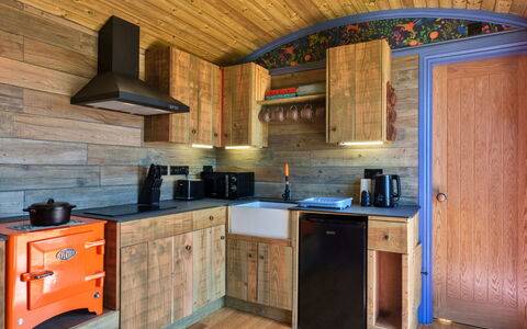 Manderley: Wood, Kitchen, Countertop, Flooring, Furniture, Kitchen Appliance, Major Appliance, Floor, Interior Design, Wood Stain