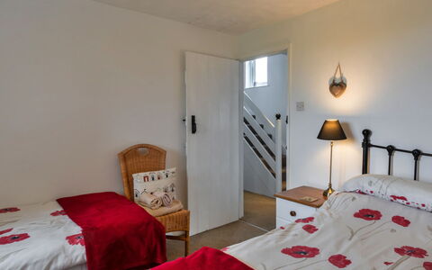 Mucklow, Quinceborough Farm: Furniture, Bed, Wall, Interior Design, Bedroom, Wood, Room, Floor, Ceiling, Flooring