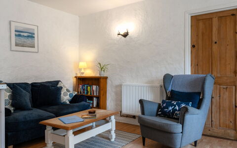Swallow Cottage: Furniture, Interior Design, Wall, Flooring, Wood, Floor, Couch, Living Room, Room, Lighting