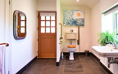 The Old Vicarage: Interior Design, Flooring, Plumbing Fixture, Bathroom, Floor, Toilet, Plumbing, Tap, Lighting, Sink