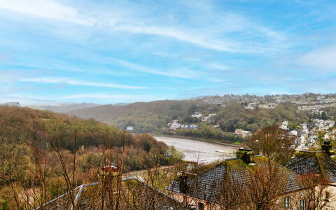 Looe Valley View: Vegetation, Hill, Natural Landscape, Highland, Landscape, Rural Area, Human Settlement, Hill Station, Village, Valley