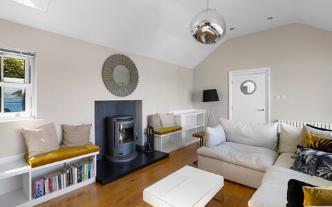 Bownder House: Furniture, Interior Design, Flooring, Wall, Floor, Couch, Wood, Ceiling, Living Room, Room