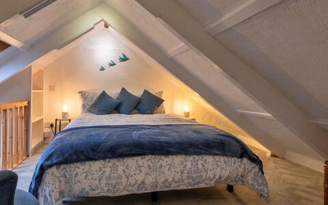 Spray Barn: Bedroom, Interior Design, Bed, Furniture, Wood, Ceiling, Flooring, Bed Sheet, Floor, Bedding