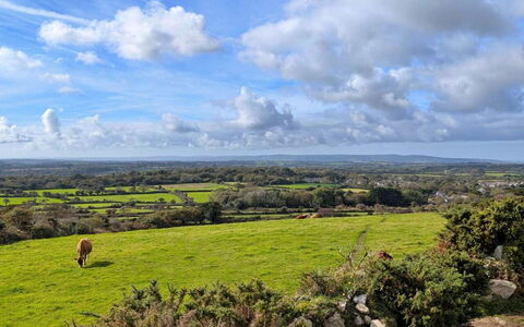Demelza Shepherd'S Hut: Sky, Blue, Cloud, Green, Grass, Grassland, Vegetation, Natural Landscape, Horizon, Ecoregion