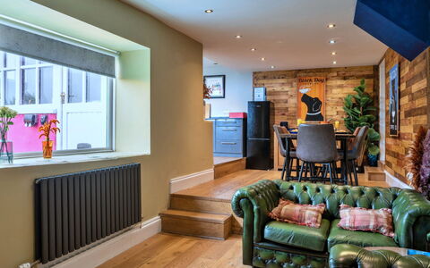 High Cross House: Furniture, Interior Design, Flooring, Wall, Floor, Couch, Wood, Ceiling, Living Room, Room