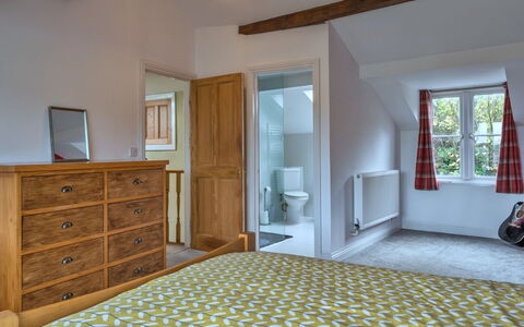 High Cross House: Furniture, Interior Design, Bed, Flooring, Wall, Bedroom, Floor, Wood, Room, Ceiling