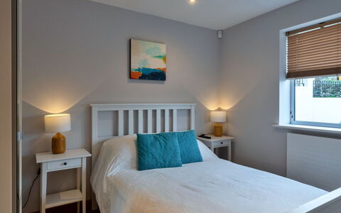 Lake View: Bed, Furniture, Bedding, Bedroom, Interior Design, Bed Sheet, Wood, Linens, Room, Floor